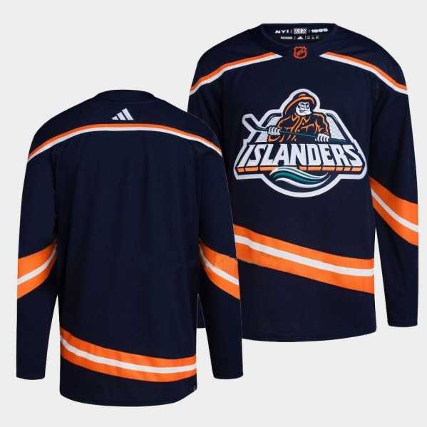 Men%27s New York Islanders Blank 2022 Navy Reverse Retro 2.0 Stitched Jersey->montreal canadiens->NHL Jersey